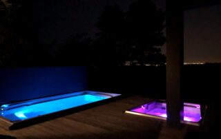 Home Spa Projekt Einfamilienhaus Swim Spa M und Persea iN bei Nacht