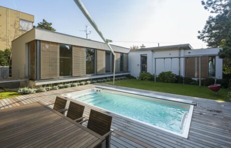 Home Spa Projekt Einfamilienhaus Swim Spa XL mit elektrischer ACS Abdeckung