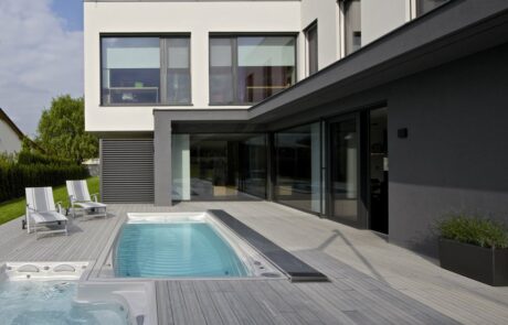Home Spa Projekt Einfamilien Haus Swim Spa XL und Combi iN mit elektrischer ACS Abdeckung